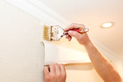 Pose de papier peint à Establet — revêtements muraux et toiles de verre